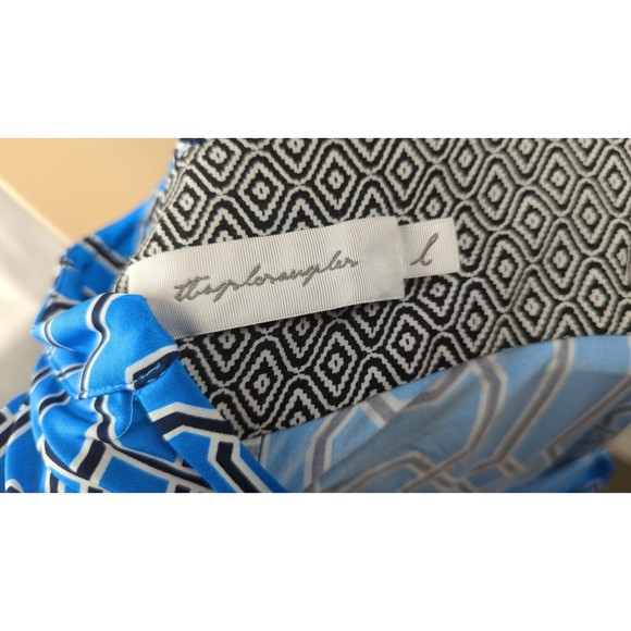 T-bags Los Angeles Bright Aqua Blue Midi Dress Stretchy Kaftan Slits Vacation L - Picture 4 of 5